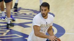 Facundo Campazzo, en el primer entrenamiento de la pretemporada del Real Madrid.