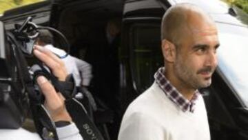 Guardiola, en el encuentro de entrenadores de la UEFA.