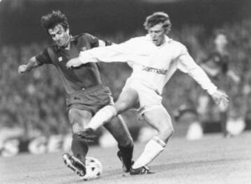 Emilio Butragueño empezó en 1981 en las categorías inferiores del Real Madrid y en 1984 debutó con el primer equipo y permaneció en sus filas hasta 1995