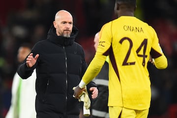 Manchester United manager Erik ten Hag and goalkeeper André Onana.