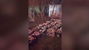 Cócteles molotov de civiles frente a los tanques rusos