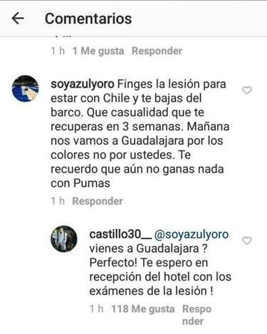 Nicolás Castillo responde a hincha que duda de su lesión
