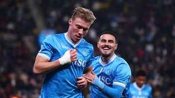 Rasmus Hojlund celebra un gol.