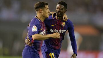 Coutinho y Dembélé, en Vigo.