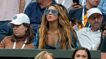 FILE PHOTO: Jul 14, 2023; London, United Kingdom; Singer, songwriter, Shakira in attendance for the Carlos Alcaraz (ESP) and Daniil Medvedev match on day 12 at the All England Lawn Tennis and Croquet Club.  Mandatory Credit: Susan Mullane-USA TODAY Sports/File Photo