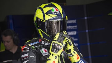 HOHENSTEIN-ERNSTTHAL, GERMANY - JULY 06: Valentino Rossi of Italy and Yamaha Factory Racing prepares to start from box during the MotoGp of Germany - Qualifying at Sachsenring Circuit on July 06, 2019 in Hohenstein-Ernstthal, Germany. (Photo by Mirco Lazzari gp/Getty Images)