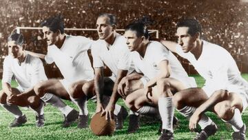 Kopa, Rial, Di Stéfano, Puskas y Gento, con el Real Madrid.