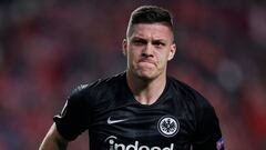 Luka Jovic, en el partido de ida de cuartos de la Europa League contra el Benfica.