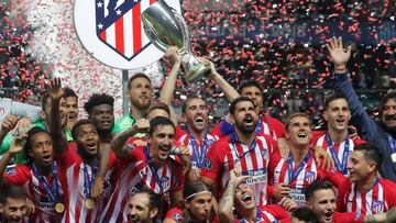El Atlético celebrando la Supercopa de Europa