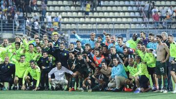 El Espanyol celebrando el pase a Europa.