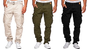 Pantalones con bolsillos laterales para hombre.