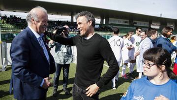 Vicente del bosque y Luis Enrique during festival Naturhouse Inclusive Football in Madrid on Thursday  28 Febrary 2019