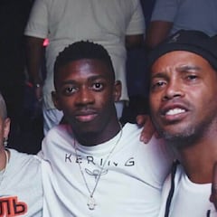 Dembélé, de fiesta con Ronaldinho y Mayweather