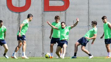 Lekue, en un entrenamiento de esta semana en Lezama