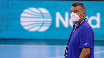 Xavi Pascual, durante un partido de la Liga de Campeones de Balonmano.