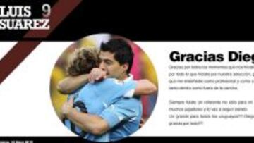 Emotivas palabras de Luis Suárez para despedir a Diego Forlán