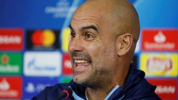 Soccer Football - Champions League - Manchester City Press Conference - Metalist Stadium, Kharkiv, Ukraine - October 22, 2018 Manchester City manager Pep Guardiola during the press conference REUTERS/Gleb Garanich