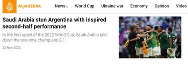 La derrota de Argentina, portada mundial