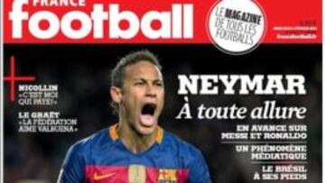 France Football sobre Neymar: 'Por delante de Messi y Cristiano'