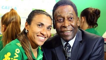 Marta con Pelé.