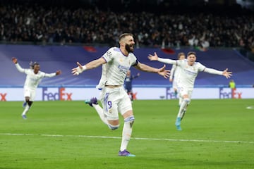 Las ¨²ltimas 5 Champions del Real Madrid no se entienden sin Karim Benzema. El delantero franc¨¦s ha sido de la partida en todas ellas, y para el recuerdo queda su papel en la Decimocuarta en Par¨ªs, edici¨®n en la que anota 15 goles. Solo le falt¨® marcar en la final, pero fue clave con sus tantos ante el PSG (hat-trick), Chelsea (hat-trick en la ida y otro tanto en la vuelta) y Manchester City, cuando anot¨® un tanto en cada partido.