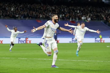 Las últimas 5 Champions del Real Madrid no se entienden sin Karim Benzema. El delantero francés ha sido de la partida en todas ellas, y para el recuerdo queda su papel en la Decimocuarta en París, edición en la que anota 15 goles. Solo le faltó marcar en la final, pero fue clave con sus tantos ante el PSG (hat-trick), Chelsea (hat-trick en la ida y otro tanto en la vuelta) y Manchester City, cuando anotó un tanto en cada partido.