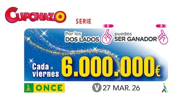 Cuponazo de la ONCE: comprobar los resultados del sorteo hoy, viernes 27 de marzo