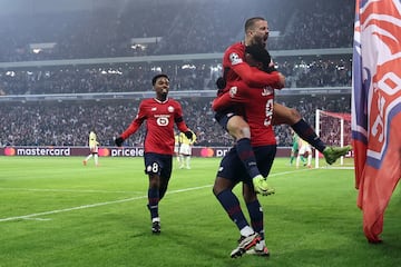 David celebrates after scoring during the UEFA Champions League game against Juventus.