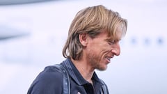 HELSINKI, FINLAND - AUGUST 09: Luka Modric of Real Madrid arrives in Helsinki for the UEFA Super Cup Final 2022 at Vantaa Airport on August 09, 2022 in Helsinki, Finland. (Photo by Joosep Martinson - UEFA/UEFA via Getty Images)