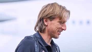 HELSINKI, FINLAND - AUGUST 09: Luka Modric of Real Madrid arrives in Helsinki for the UEFA Super Cup Final 2022 at Vantaa Airport on August 09, 2022 in Helsinki, Finland. (Photo by Joosep Martinson - UEFA/UEFA via Getty Images)