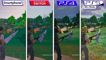 La abismal diferencia gráfica de Fortnite entre las versiones de PS5, PS4, Switch y móviles