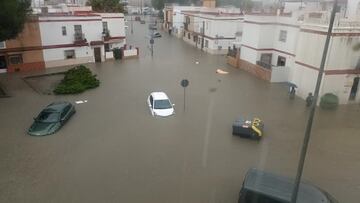 Jerez en peligro por la Dana: primeros estragos del temporal con las calles inundadas