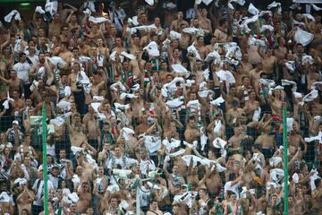 Legia Warsaw supporters during the match against Borussia Dortmund.