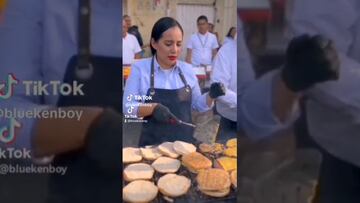 El epic fail de Sandra Cuevas al cocinar una hamburguesa