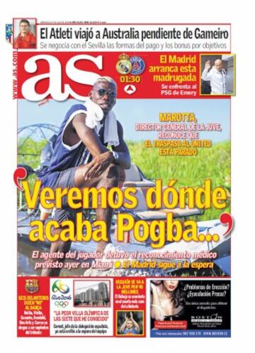 Las portadas de AS de julio
