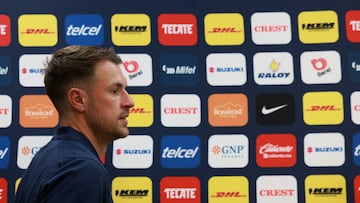 Soccer Football - Aaron Ramsey is presented as the new signing for Pumas UNAM - Pumas UNAM Training Center, Mexico City, Mexico - July 3, 2025 Aaron Ramsey during the presentation REUTERS/Henry Romero