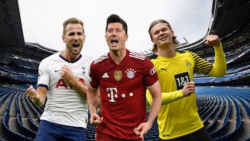Lewandowski, Haaland y Kane, en vilo por el Madrid