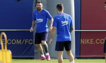 Messi in this morning's sessions