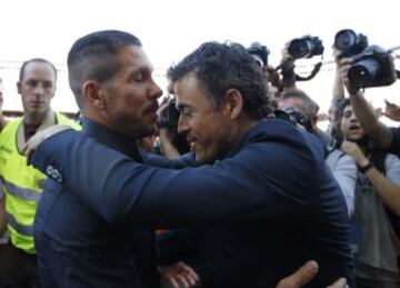 Saludo de Simeone y Luis Enrique.