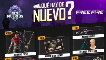 Free Fire: agenda semanal del 26 al 31 de octubre con Pase Élite, Don Muerte y la Hora de Fuego