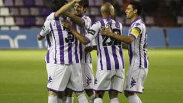 <b>ALEGRÍA. </b>Los jugadores del Valladolid mostraron su felicidad y su unión en una nueva victoria.