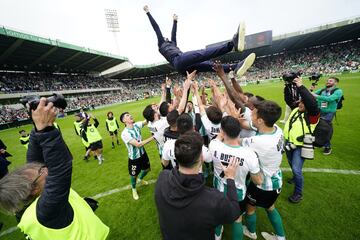 La fiesta conjunto racinguista tras el ascenso a segunda.