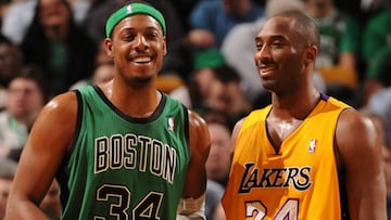 Paul Pierce y Kobe Bryant, s&iacute;mbolos de la &uacute;ltima gran era de la rivalidad entre Celtics y Lakers.