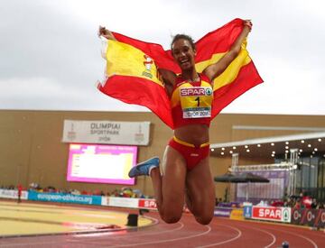 María Vicente, tras su récord mundial de heptatlón Sub-18.