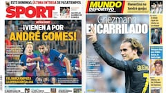 Portadas de los diarios Sport y Mundo Deportivo del d&iacute;a 27 de octubre de 2017.