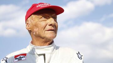 Formula One legend Austrian Niki Lauda attends the &quot;legends race&quot; at the racetrack in Spielberg on June 30, 2018, ahead of the Austrian Formula One Grand Prix.  / AFP PHOTO / APA / ERWIN SCHERIAU / Austria OUT