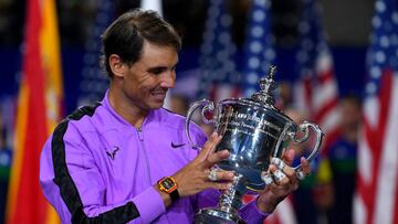 Rafa Nadal, con el título de campeón del US Open.