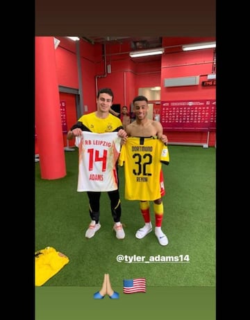 Este s&aacute;bado 20 de junio, Gio Reyna y Tyler Adams se encontraron en el partido entre el Dortmund y el Leipzing; al final de juego intercambiaron playeras.