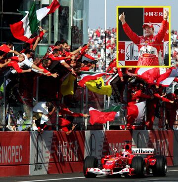 La primera escudería que ganó fue Ferrari con Rubens Barrichelo
