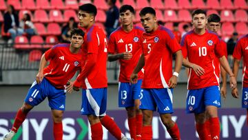Andres Pina/Photosport
Football, Chile vs Argentina.
U-20 friendly match.
Chile’s team are pictured during a U-20 friendly match against Argentina at the Nicolas Chahuan stadium in La Calera, Chile.
17/01/2025
Andres Pina/Photosport